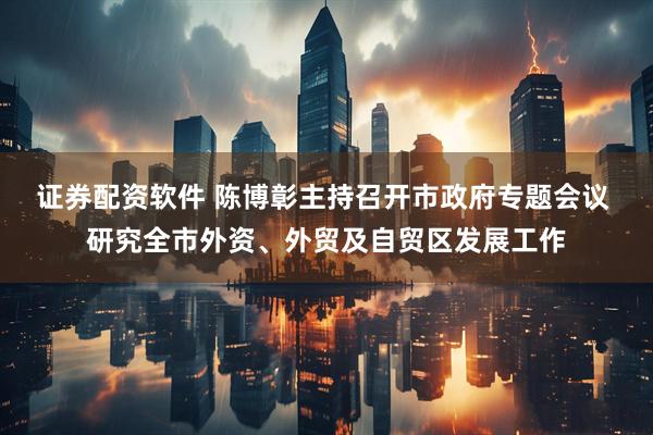 证券配资软件 陈博彰主持召开市政府专题会议 研究全市外资、外贸及自贸区发展工作